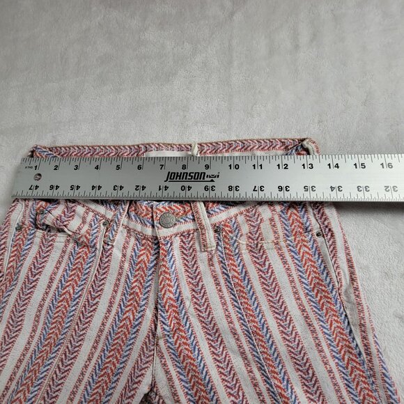 Isabel Marant Étoile Womens Chevron Striped Cropped Pants Sz 36 Red/Blue Stretch - Picture 7 of 11